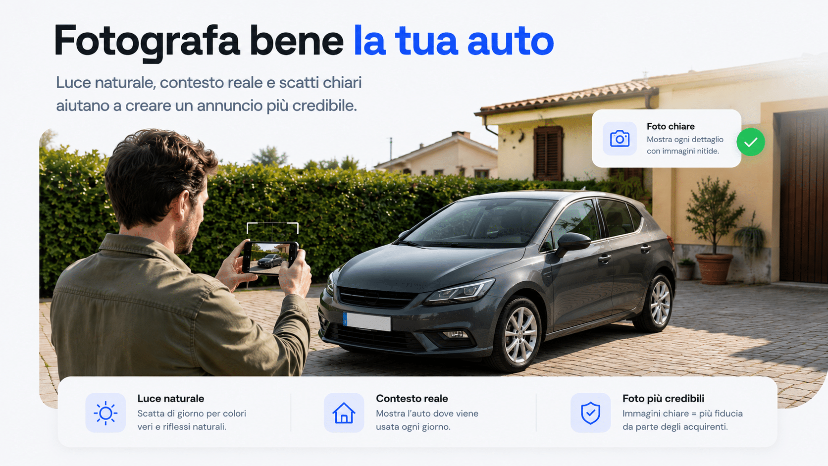 fotografa bene la tua auto usata, mostra ogni dettaglio con immagini nitide